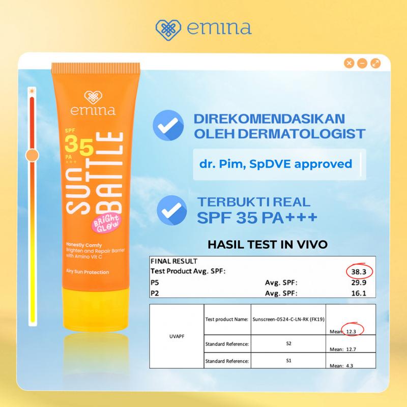 Emina Sun Battle Bright Glow SPF 35 PA+++ 50 ml - Sunscreen 1