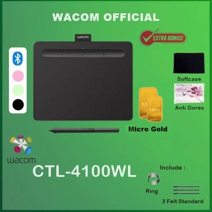 Wacom Intuos Drawing Tablet Bluetooth CTL-4100WL CTL4100 CTL 4100WL