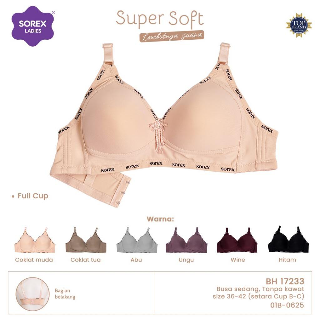 PROMO Bra Sorex 17233 BH Cup Besar Busa Tipis Kait 3 Tanpa Kawat BRa Harian Lembut Nyaman