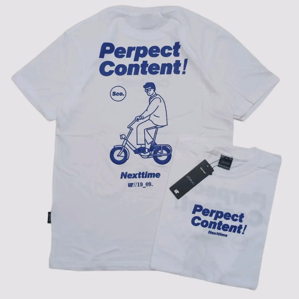Kaos Distro Original / Tshirt Distro / Baju Distro / NEXT TIME Perpect Content Putih