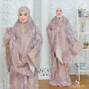 Alintan Muslim Store | Mukena Travel Mini 2in1 Laser Cut Katun Motif Free Tas Pouch Terbaru