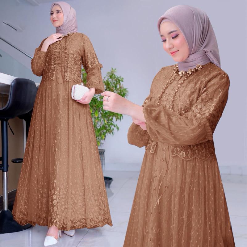 MAXI // GAMIS WANITA RAFIKA 2 UKURAN DPN SLETING (BUSUI) Muslim, Mewah 6