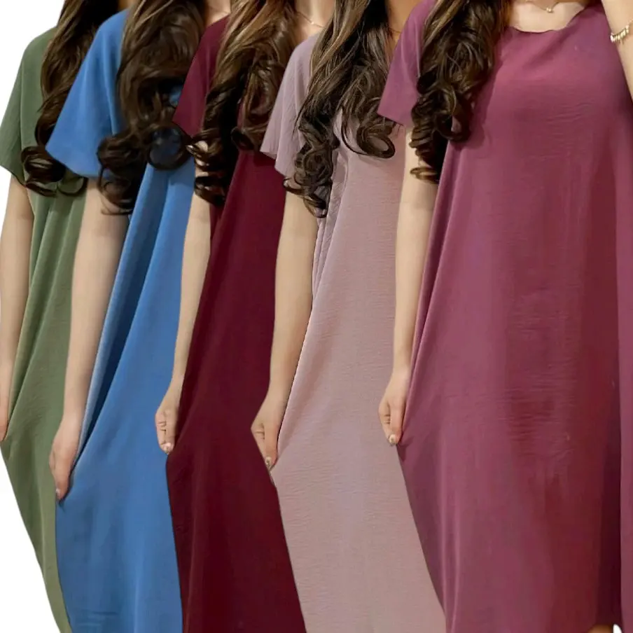 PAKET BUNDLING 5PCS 100RB DASTER MIDI POLOS CRINKLE MURAH ADEM MELAR DRESS WANITA TERLARIS