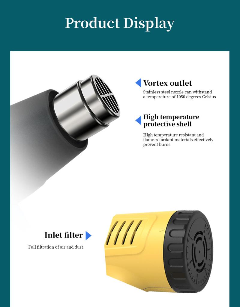 Product Introduction of VECTECH two-speed thermostat industrial hot air tool car film tool baking instrument 1