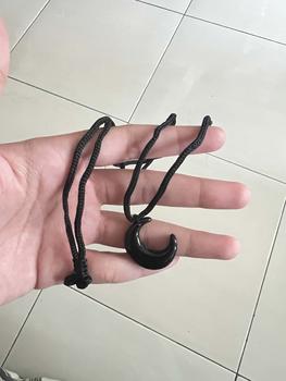 Product Review of Kalung Loket Bulan, Hitam, Reka Bentuk Tali Serut, Rantai Klavikula, Sesuai untuk Teman Wanita, Kalung Bulan from ☁**🍃 0