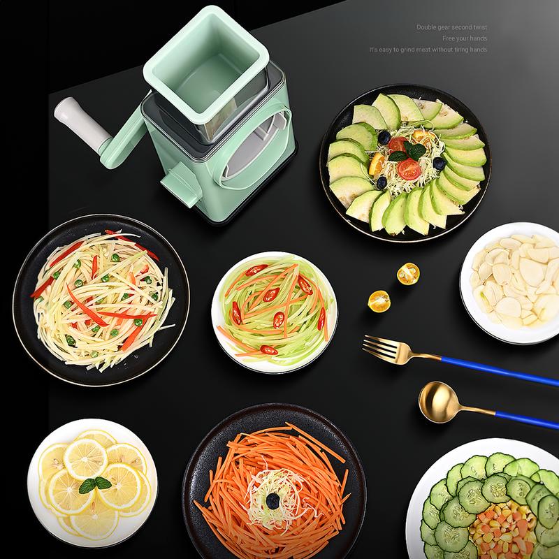vegetable slicer vegetable cutter fruit and vegetable cutting equipment meat grinder chili grinder manual cutter garlic mincer Slice alley Kitchen Utensils Plastic Stainless 5