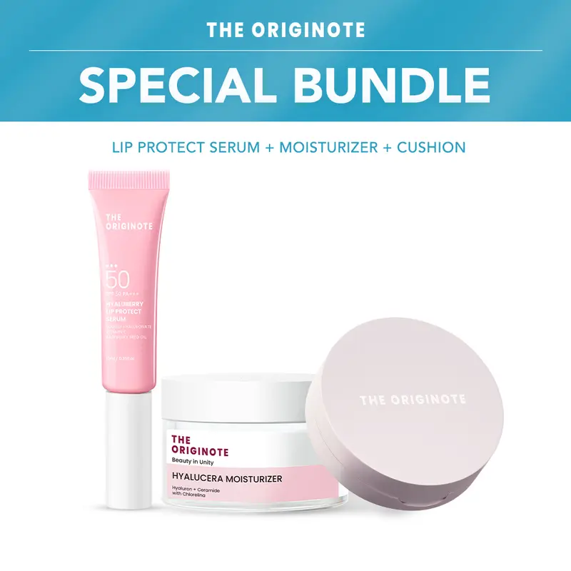 The Originote Bundle 3in1 Moisturizer + Lip SPF + Cushion 0