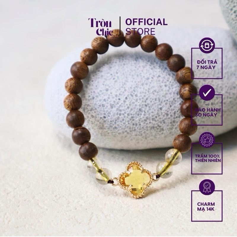  Vòng tay Trầm hương cao cấp Tứ Ngọc Phúc may mắn bình an 