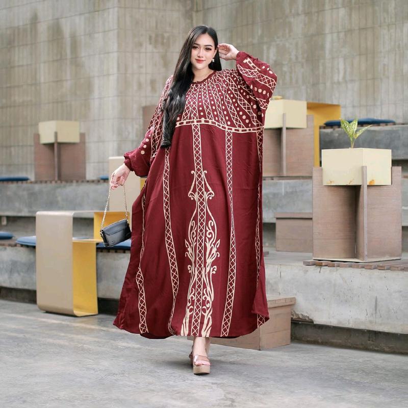 Gamis Kaftan Rayon Premium Ld 170 Elegan Terbaru Mewah 3