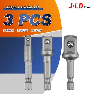 JLD adaptor socket set 3pcs Kunci Socket Impact Driver Converter 1/2,3/8,1/4inch Socket adaptor Sesuaikan Bor Listrik Anda Dengan Kunci Impact Torsi Tinggi