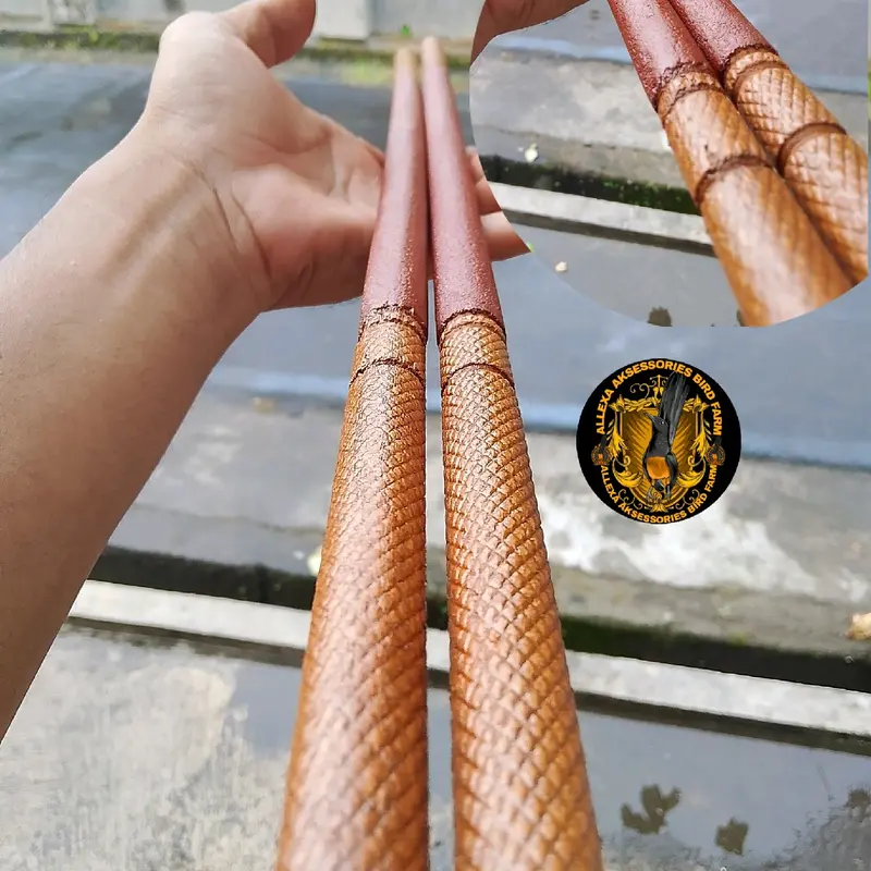 Tangkringan murai full amplas premium kayu jati tua pilihan motif sisik silang halus 2
