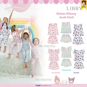 LIBBY Sanrio Setelan Piyama Oblong Anak Perempuan Kuromi | Cinnamoroll | Hello Kitty | My Melody ( 1 Stel ) KUTUNG & PENDEK.