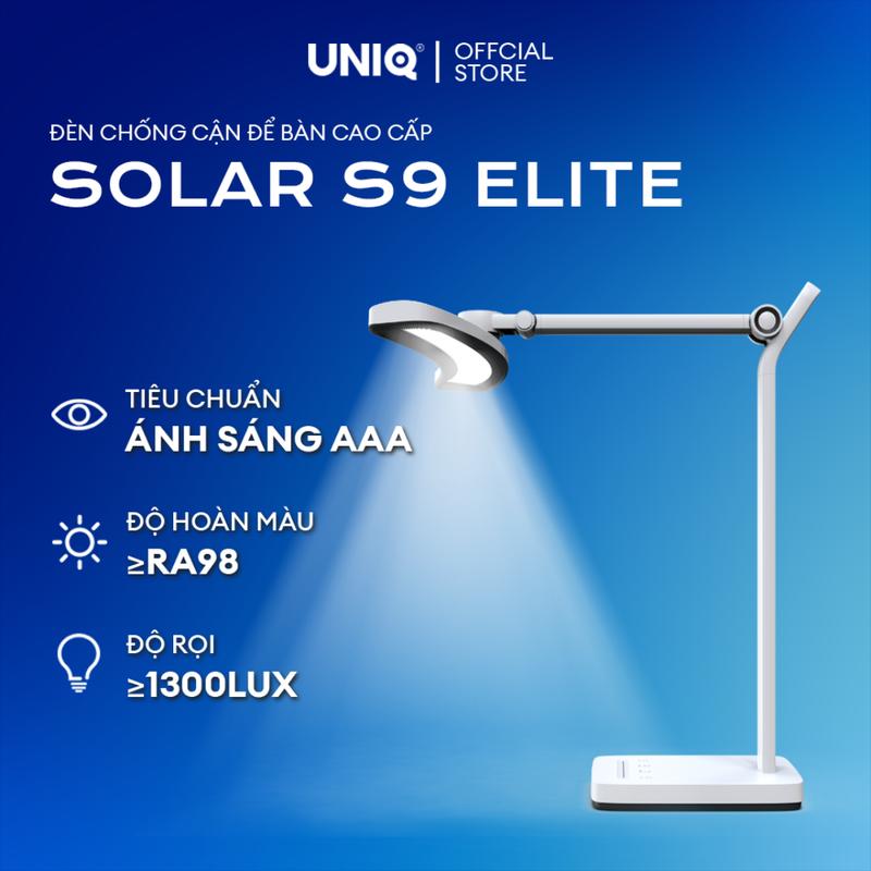  Đèn led để bàn làm việc cao cấp UNIQ Solar S9 Elite đèn học đọc sách chống cận thị cho bé tích hợp đồng hồ podomoro 