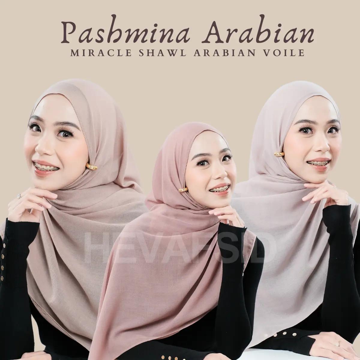 Heva - Pashmina Shawl Arabian Voile Jilbab Voal Muslim Cantik