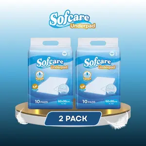 [2 Pack] Sofcare Underpad XL 60cm x 90cm Perlak Alas Sekali Pakai Serba Guna Comfort Soft Anti Bocor