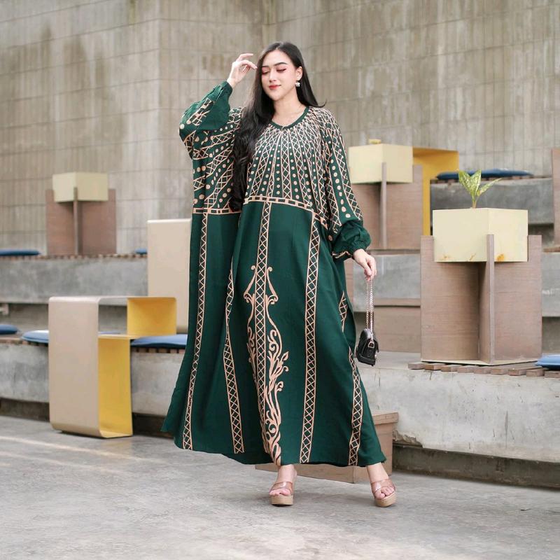 Gamis Kaftan Rayon Premium Ld 170 Elegan Terbaru Mewah 4