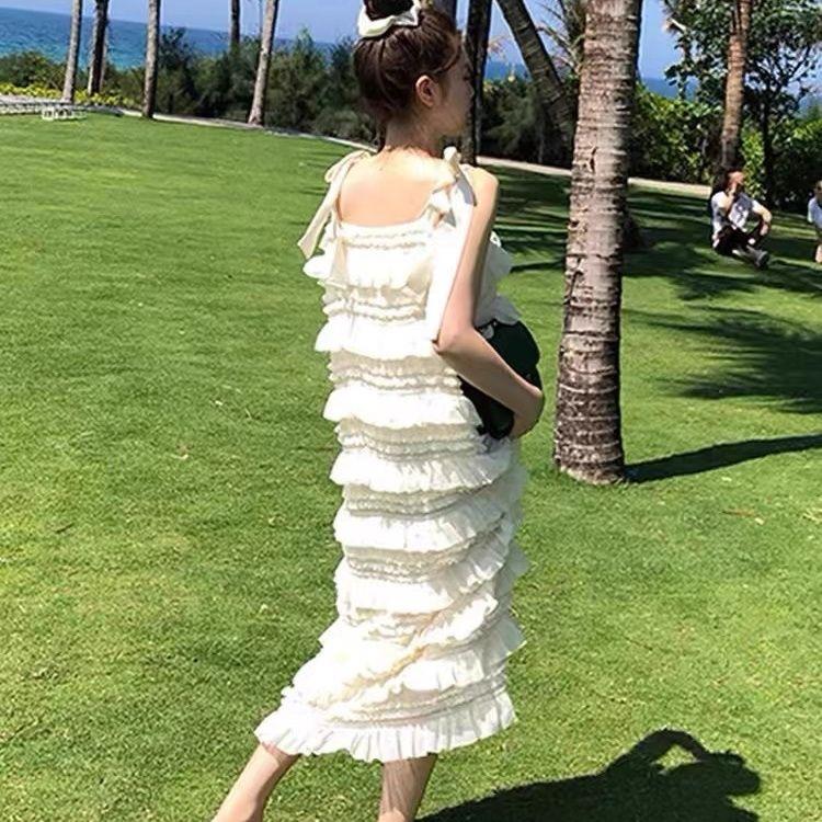 Váy Dài,  Váy Hai Dây Thắt Nơ Dáng Rộng, váy đi biển đẹp  váy xin nhẹ nhàng váy ngang vai bồng bềnh Hàng  váy nữ 2025 mẫu mới, Women Dressváy nữ 2025 mẫu mới váy ngang vai bồng bềnh 3
