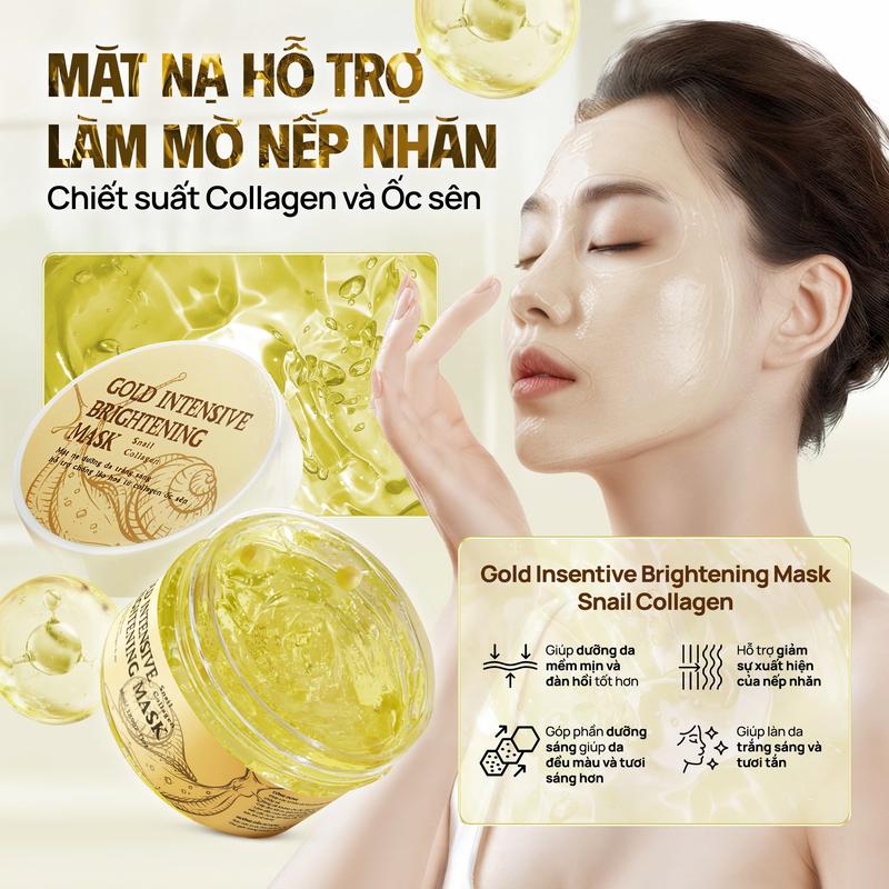 Mặt Nạ Thạch Ốc Sên Collagen 50ml - Tặng Cọ Quét Mặt Nạ & Bông Nở Rửa Mặt Bọt Biển Cosmetics Làm Đẹp Da Mask Đắp Mặt Dưỡng Da Mặt Dưỡng Ẩm Da Skincare Chăm Da Đón Tết