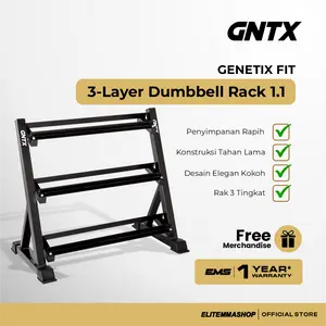 GENETIX FIT 3-Layer Dumbbell Rack 1.1 Rack Penyimpanan Dumbbell Alat Fitness, Rack Dumbbell. Penyimpanan Dumbbell