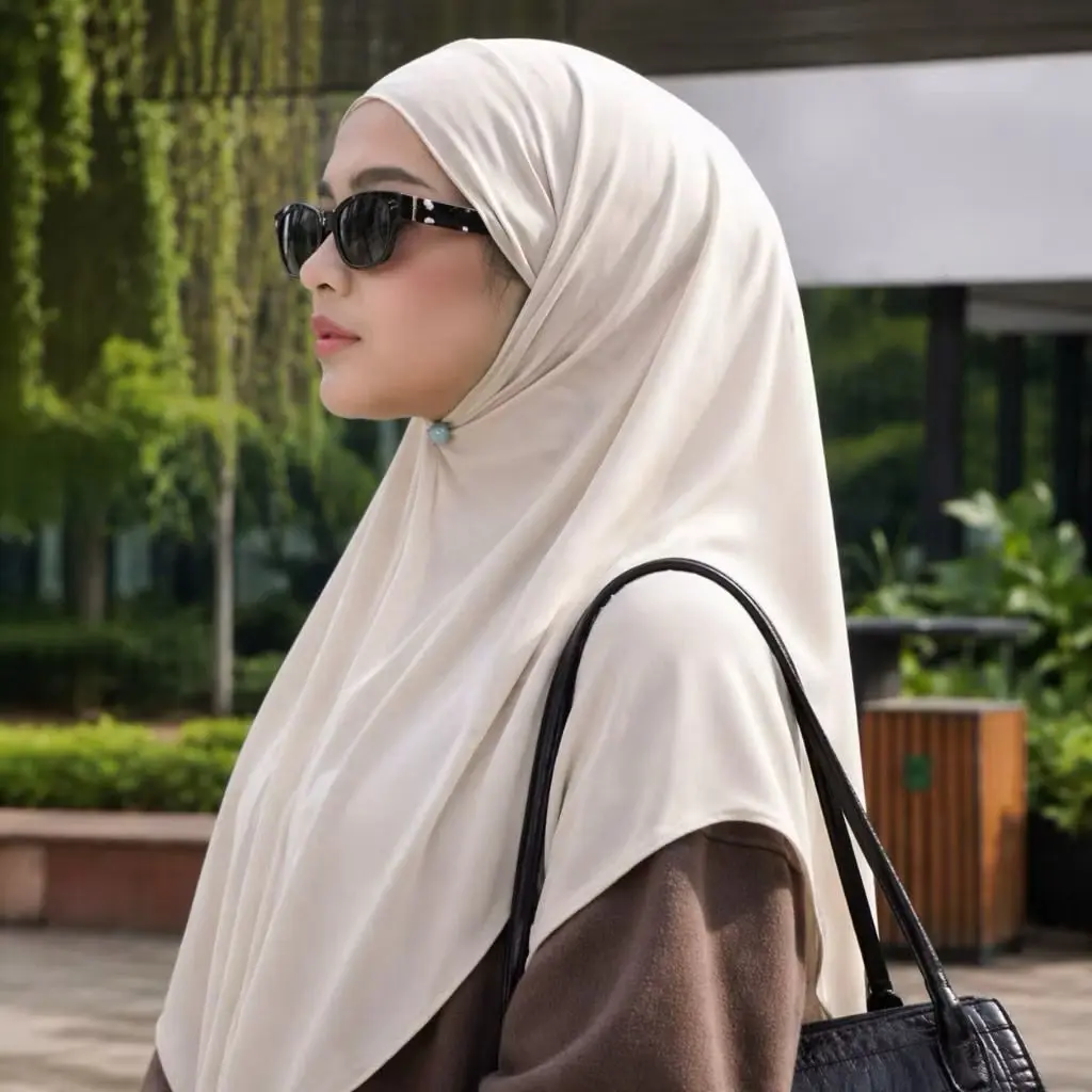 Khimar Bandana Syari Ceruty Babydoll Premium Khiban French Squere Muslim Nyaman