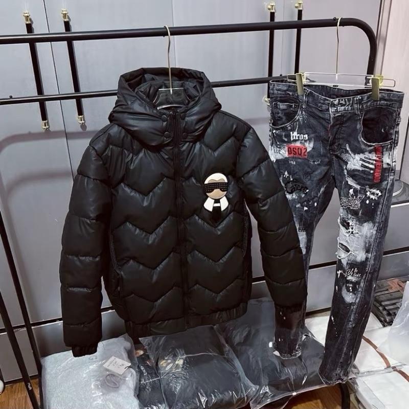 Áo khoác phao béo nam nữ trần bông xích xắc trước ngực thêu hình ông già đeo kính mũ tag cúc 3 lớp dầy dặn boy phố AK249