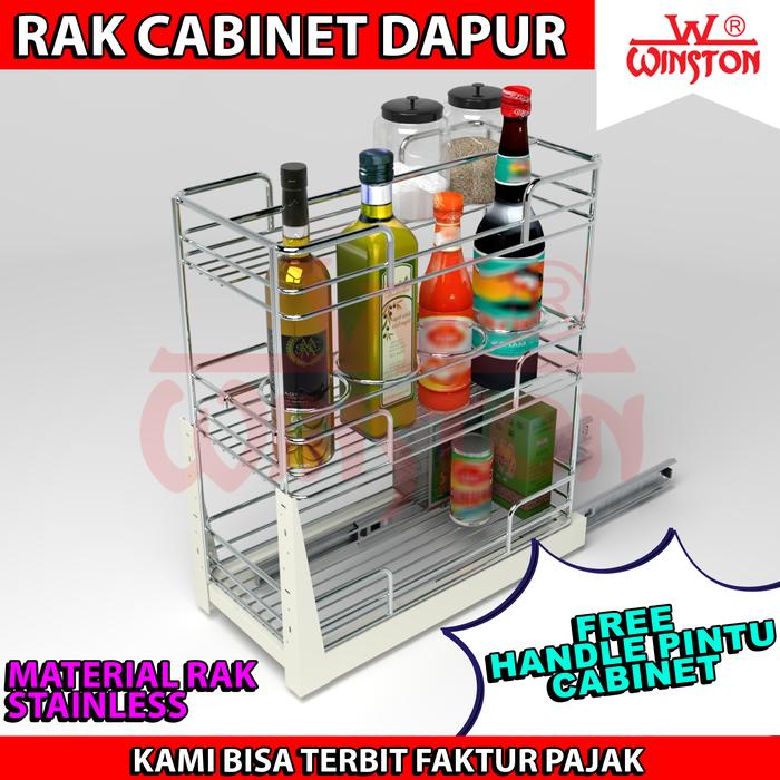 Gambar PROMO !!! Rak Tarik Stainless WINSTON Rack 3 Can 45 WW 23 D Drawer dari Winston-Ok Interior Kota Tangerang Selatan Tokopedia