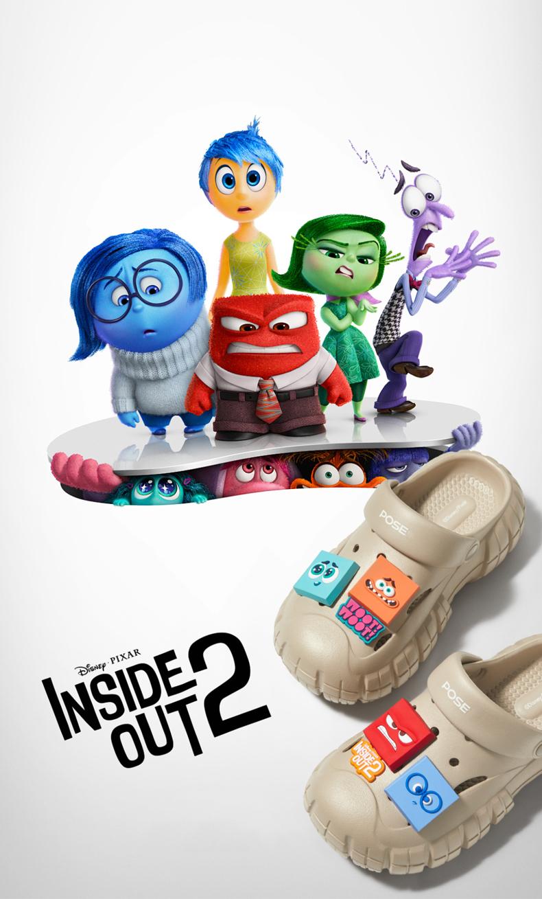 【Disney Penjualan kilat waktu terbatas】【Bebas biaya kirim】POSE Pioneer x Disney  sandal Anti-selip Nyaman Bernapas menambah tinggi badan Sol tebal dalam di luar ruangan bepergian pria dan wanita pasangan Santai canggih kualitas Dingin P2244631 32 33 34