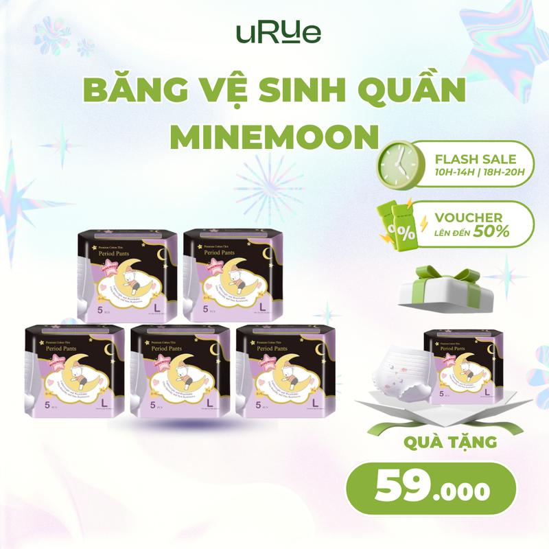 [MUA 5 GÓI TẶNG 1 GÓI] Bỉm quần Minemoon cho mẹ sau sinh, phụ nữ đến tháng size M/L/XL (45kg-105kg)