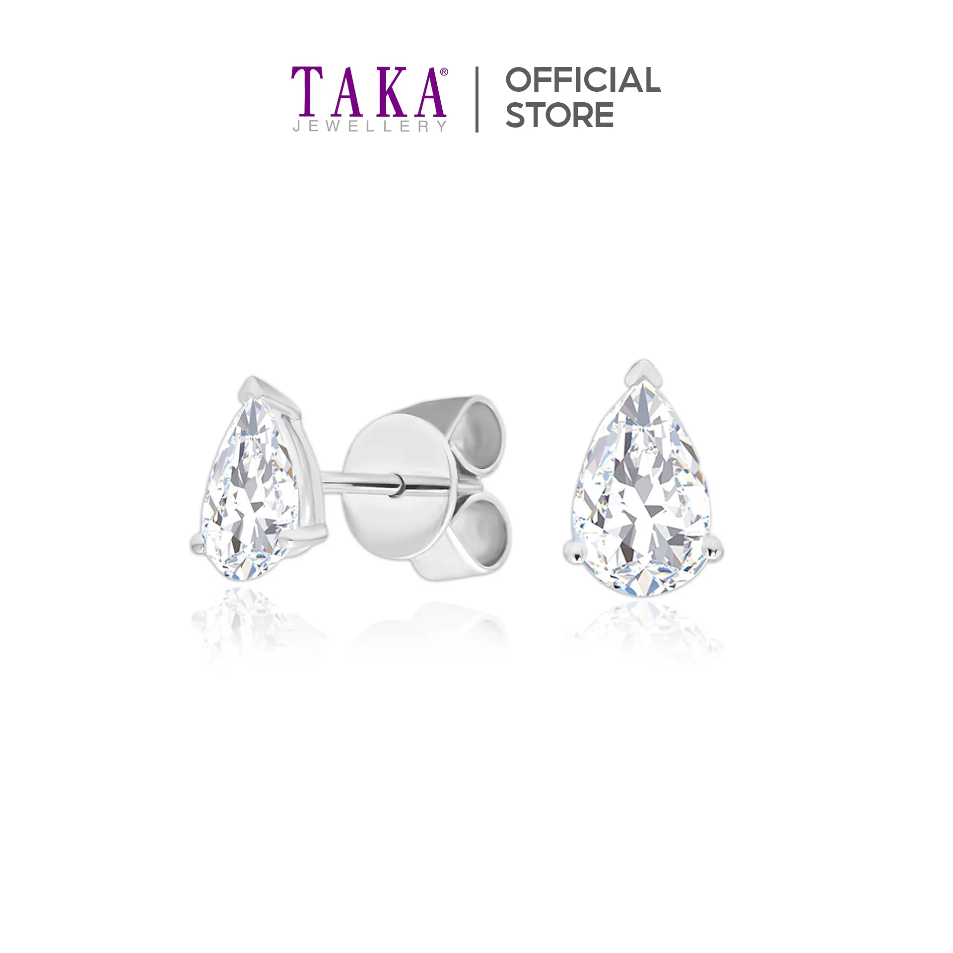 TAKA Jewellery Pear Shaped Lab Grown Diamond Earrings 10K Gold