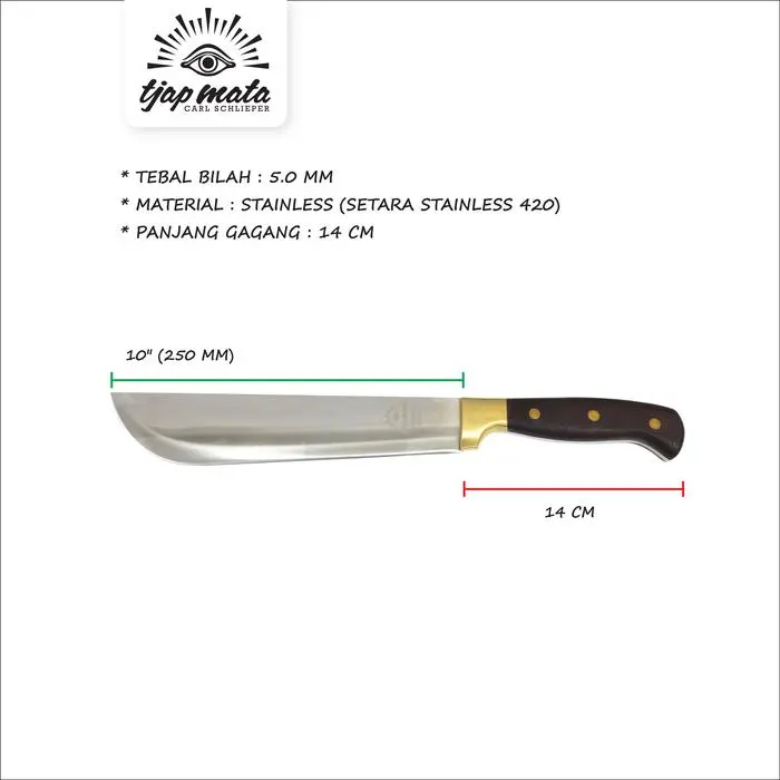 NEW PRODUK TJAP MATA / CAP MATA PISAU TIPE JAVA, UNTUK POTONG DAHAN POHON (STAINLESS STEEL)