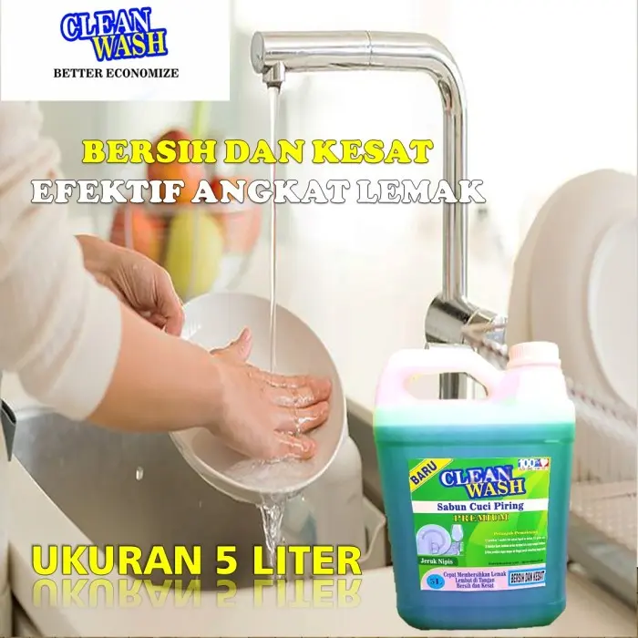 PROMO BUNDLING Clean Wash Dishwashing 5 Liter + 1 Liter PREMIUM 2