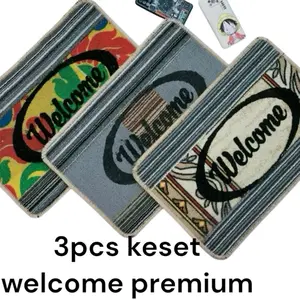 Keset karpet welcome 3pcs antislip tebal dan bagus