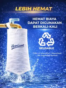 HOMIZENTt- Filter air keran penjernih air premium penyaringan hingga 1 micron cocok untuk air keruh air PDAM Air perumahan air sumur atau air yang kena banjir