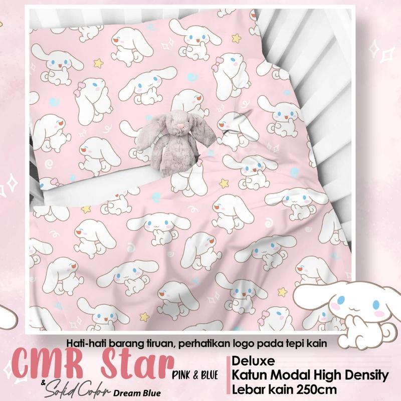 Sprei Gania Katun Lokal Cinnamoroll Super Adem Halus Tidak Berbulu 2