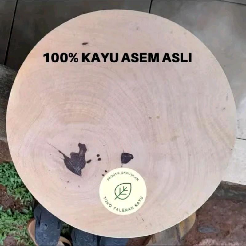 TALENAN KAYU ASEM DIAMETER 45CM / TALENAN DAGING / TALENAN KAYU BULAT MURAH BISA REQUEST UKURAN 2