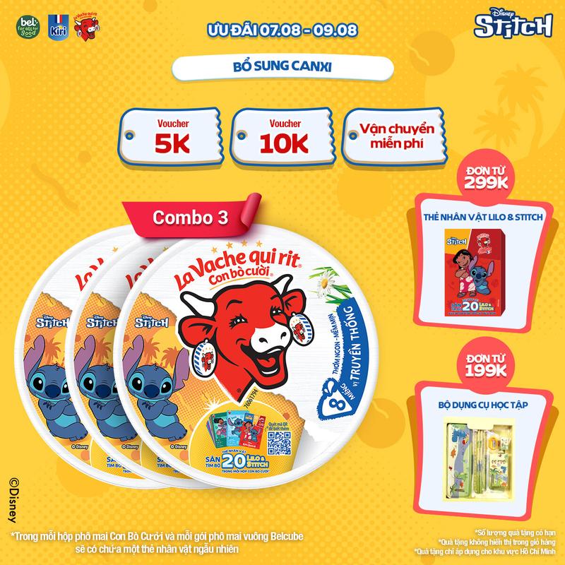 COMBO 3 PHÔ MAI CON BÒ CƯỜI 8 MIẾNG - VỊ TRUYỀN THỐNG