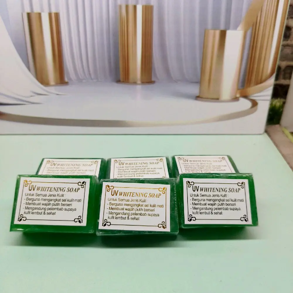 6PCS // Sabun Uv Hijau Whitening Soap Original Untuk Semua Jenis Kulit
