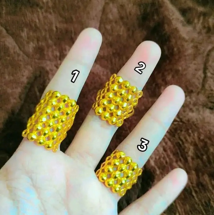 cincin boba lapis emas di balut kristal premium