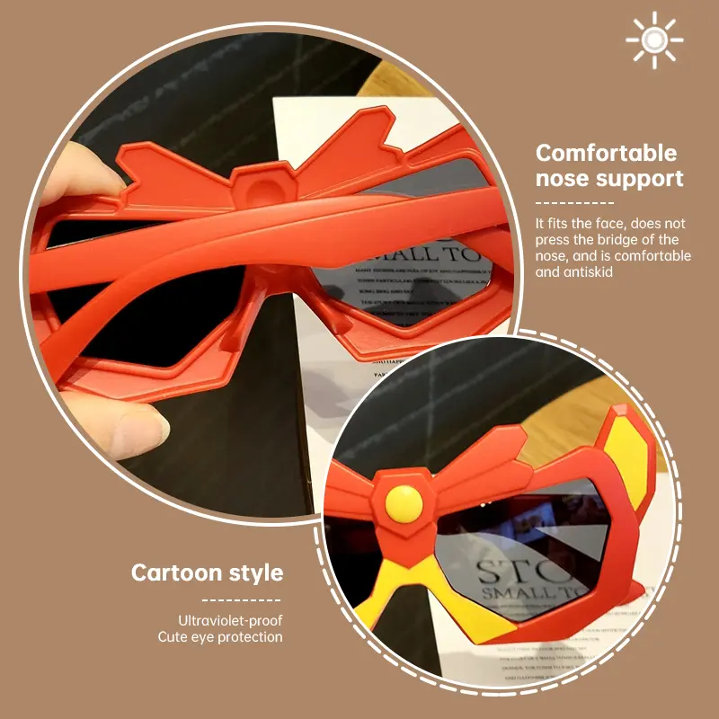Children's Sunglasses Polygonal Cartoon Boys' Sunglasses for Touring Party 6