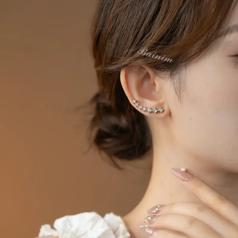 Hoa Tai Nữ, Hoa Tai Một Hàng Cúc, Trang Sức Chất Lượng Cao, Thời Trang Đơn Giản, Phong Cách Cá Tính, Thích Hợp Cho Nam Và Nữ, Thanh Lịch Và Hợp Xu hướng 3