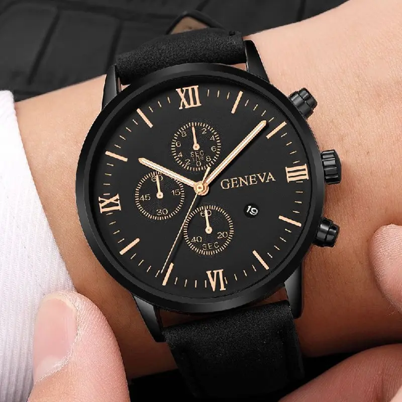 Jam Tangan Lelaki, Ketibaan Baru, Gaya Riadah, Kalendar, Menunjukkan Rupa Elegan, Sesuai untuk Perniagaan
