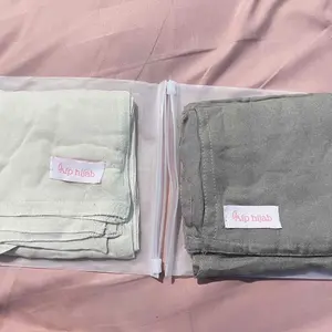 Afp Hijab - Viscose Bambo Nemplok Pashmina Premium Kerudung Wanita Syal Muslim Panjang 175x75 Bahan Ringan Adem Mewah Double Stitching Instan Hitam