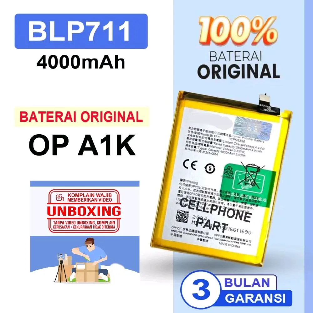 ORIGINAL Battery Baterai Batre Untuk Oppo A1K BLP711