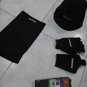 Paket Hemat Murah Topi Bucket (Shmn)+ Sarung tangan Setengah Jari+Baff+Deker Spandex Hitam
