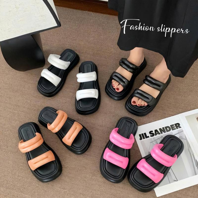 Giá Xả Kho Dép nữ hai quai ngang dép eva nữ đế cao 4cm mẫu mới xinh xắn sang trọng phong cách tiểu thư 2025 Dép chất - lạ Women Nhung