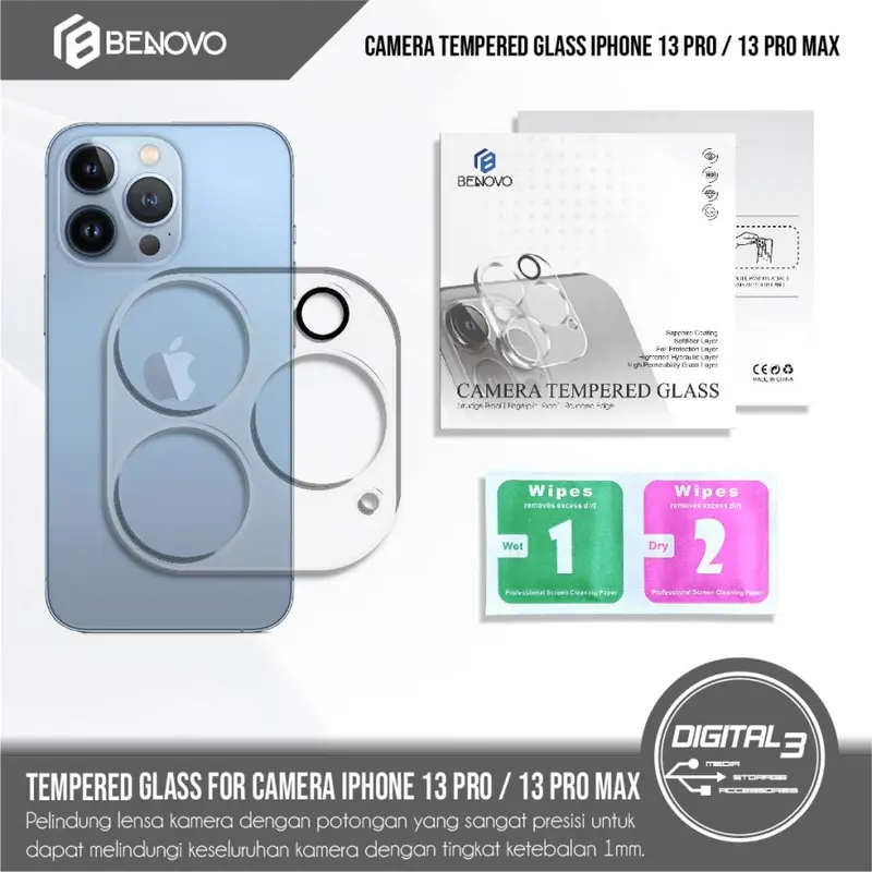Benovo Tempered Glass Camera Iphone 13 PRO / 13 PRO MAX Lensa Kamera 0