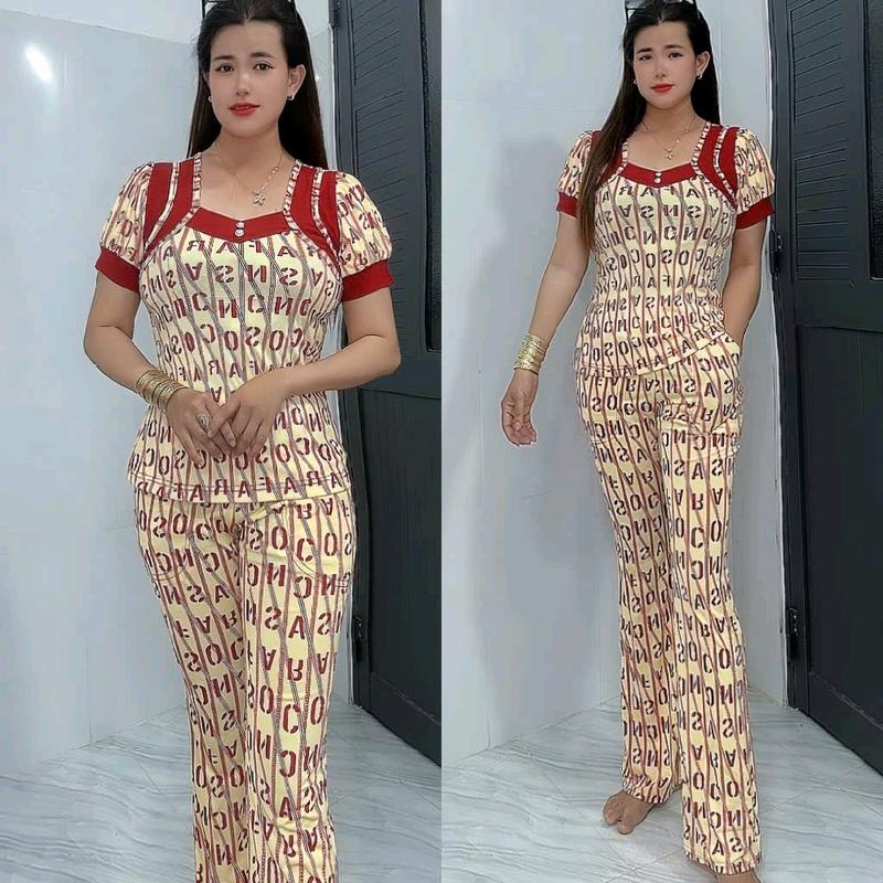 Đồ bộ nữ mặc nhà quần ống bass thun ati size 48 đến 78kg _Tâm Đan 0