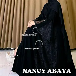 ABAYA NANCY Special Louncing 11.11 Abaya Umroh Gamis Hitam Turkey Dubai Mewah by AbayaNaviNavi'