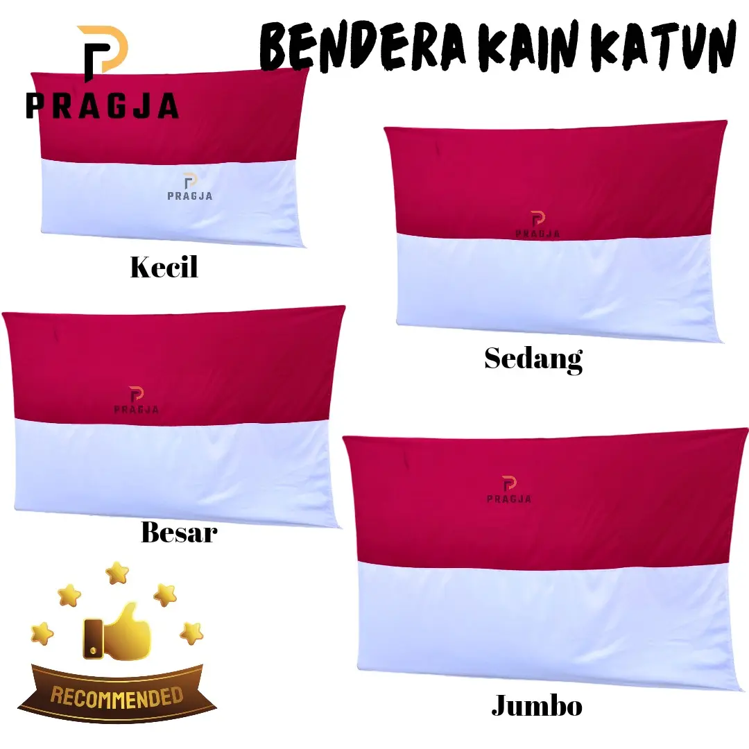 PRAGJA Bendera merah putih indonesia kain katun premium termurah bahan kain Tali