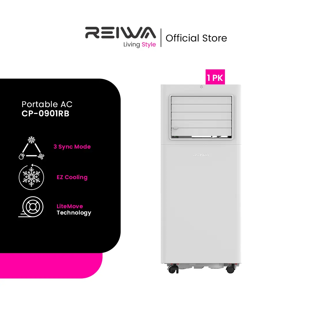 (Exclusive tokoummababa) Reiwa Portable AC 1 PK CP-0901RB Putih